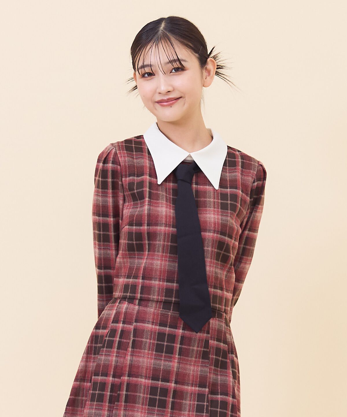 REDYAZEL「ネクタイチェックトップス」|シャツ・ブラウス|