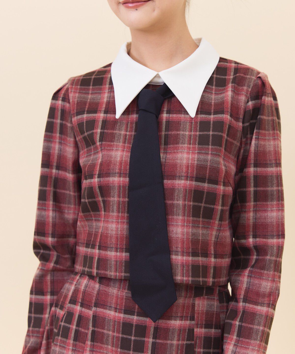 REDYAZEL「ネクタイチェックトップス」|シャツ・ブラウス|