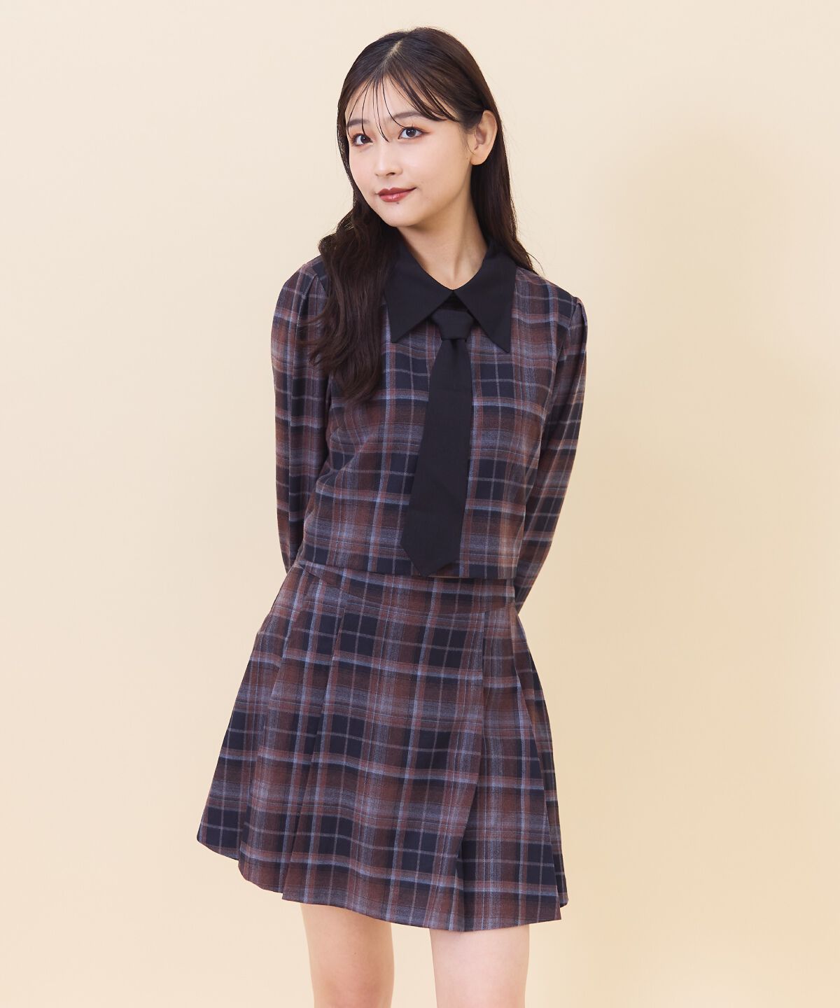 REDYAZEL「ネクタイチェックトップス」|シャツ・ブラウス|