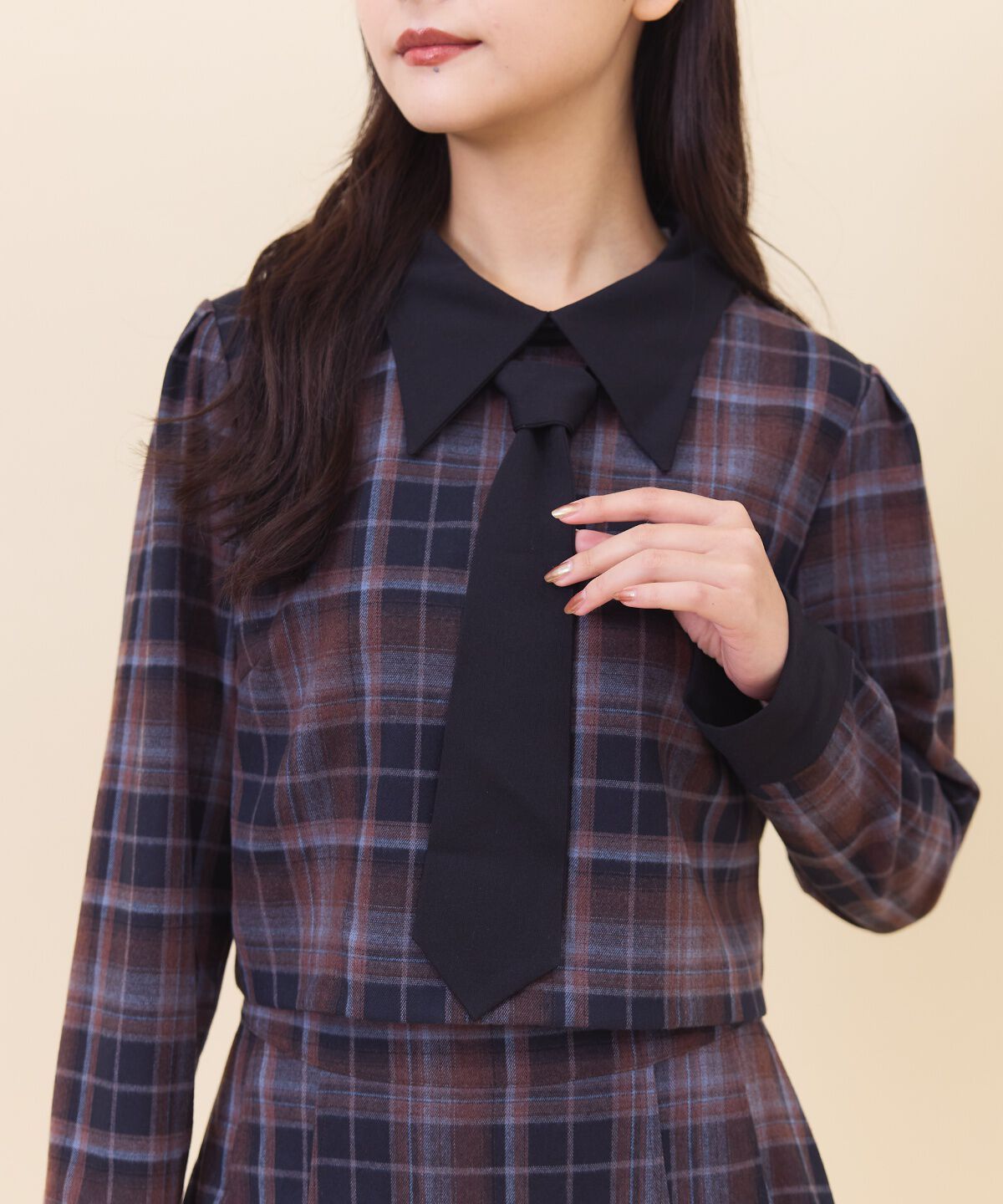 REDYAZEL「ネクタイチェックトップス」|シャツ・ブラウス|