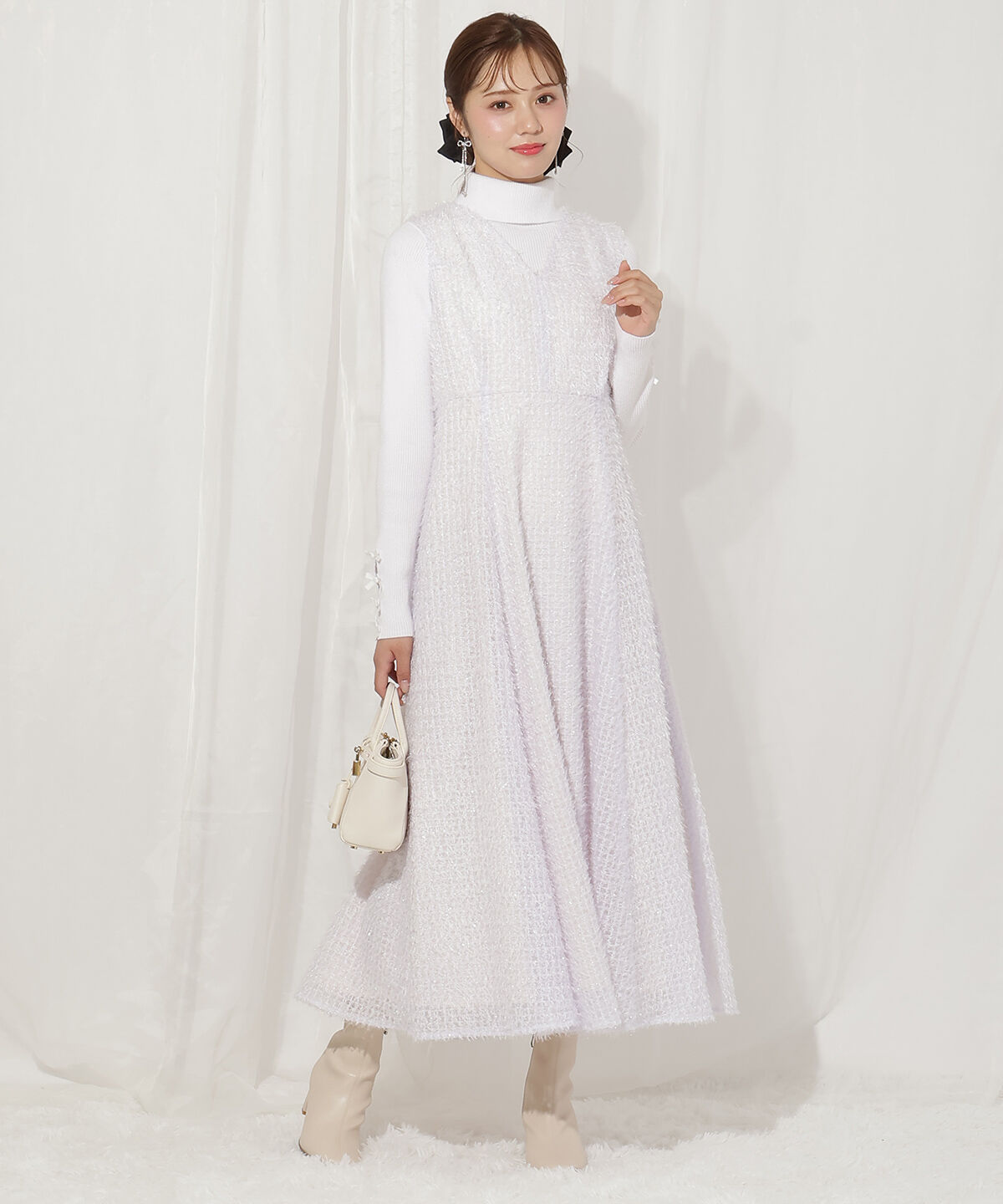 WILLSELECTION「フリンジチェックジャンスカ」|ジャンパースカート|