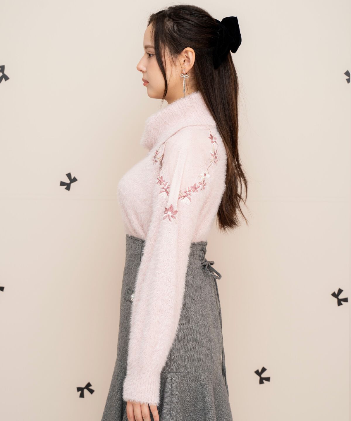 WILLSELECTION「刺繍シャギーニットプルオーバー」|ニット・セーター|