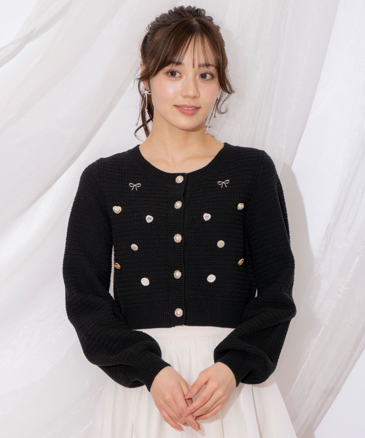 WILLSELECTION「シャイニービジューカーディガン」|カーディガン|