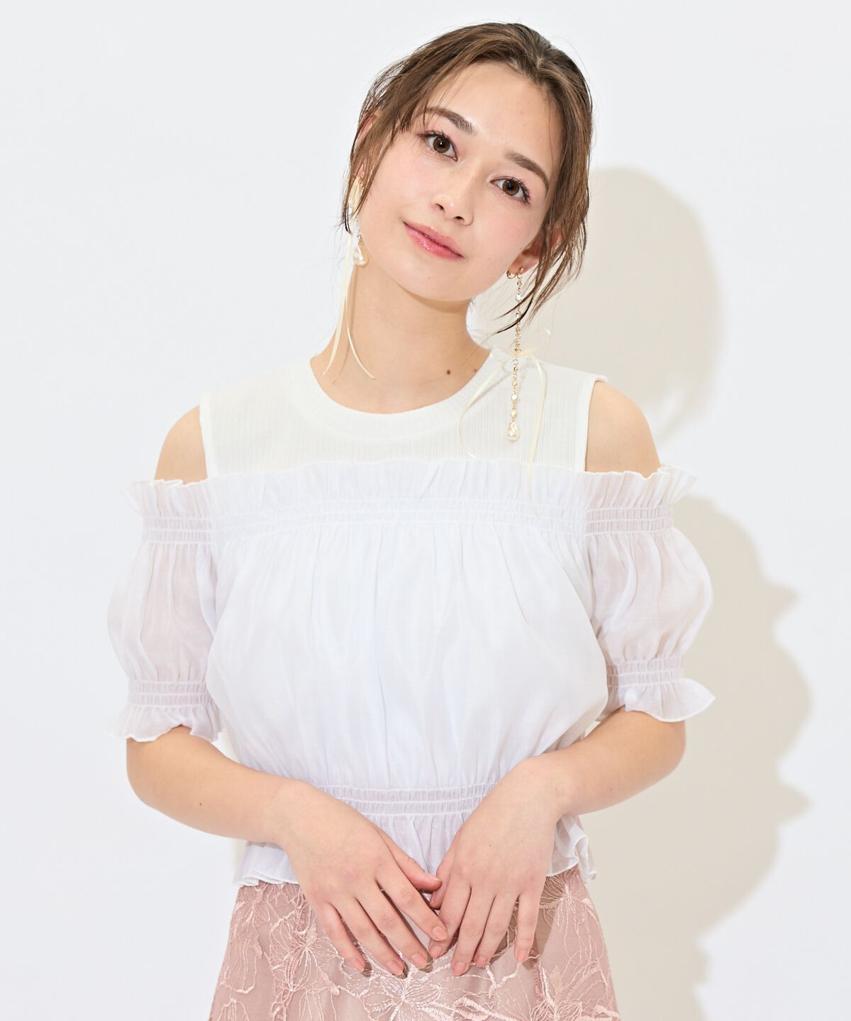 WILLSELECTION「レイヤード風オフショルカットトップス」|Tシャツ・カットソー|