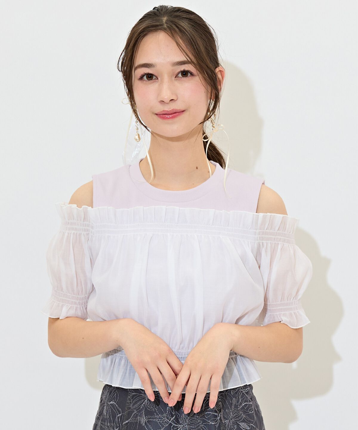 WILLSELECTION「レイヤード風オフショルカットトップス」|Tシャツ・カットソー|