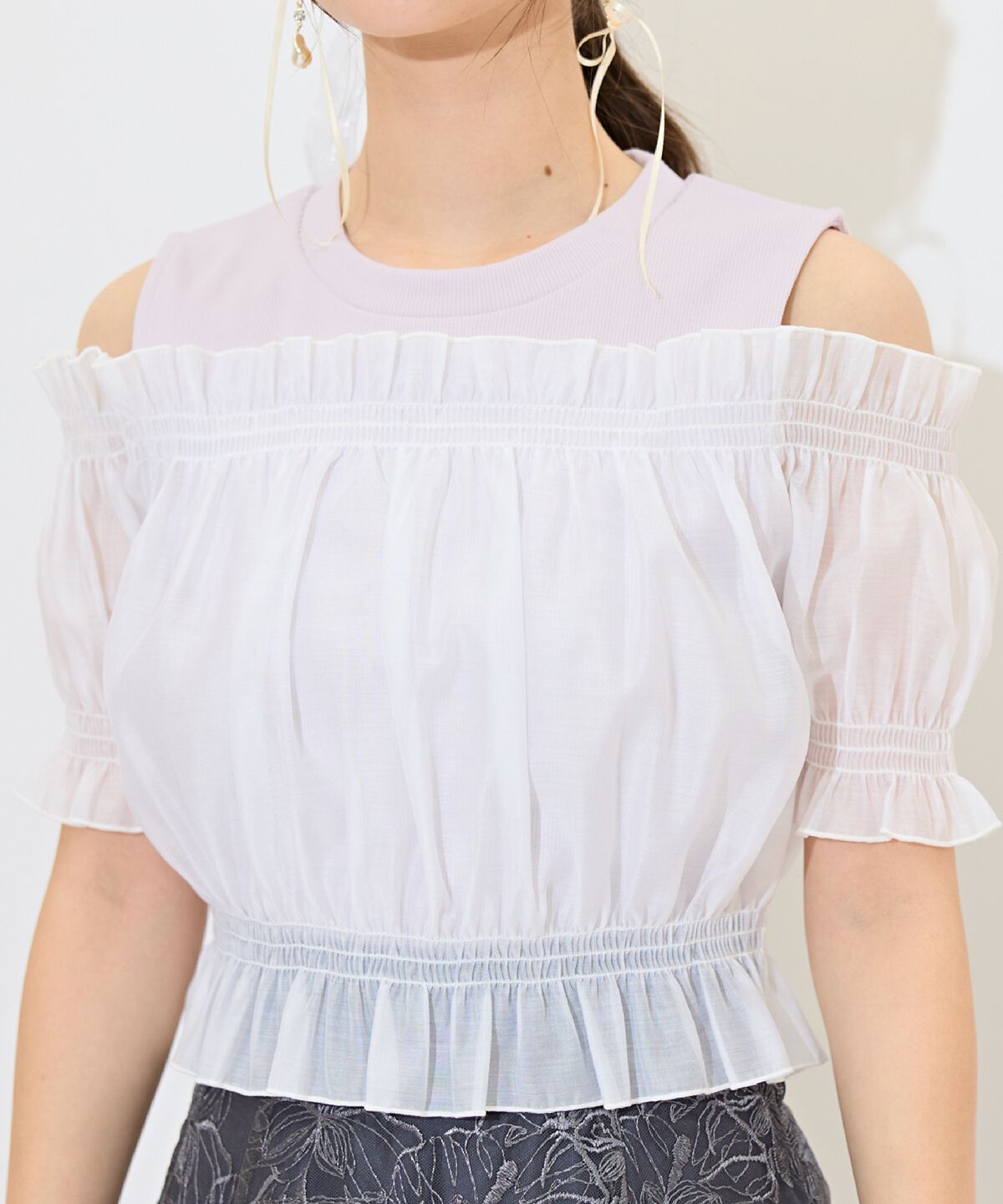 WILLSELECTION「レイヤード風オフショルカットトップス」|Tシャツ・カットソー|