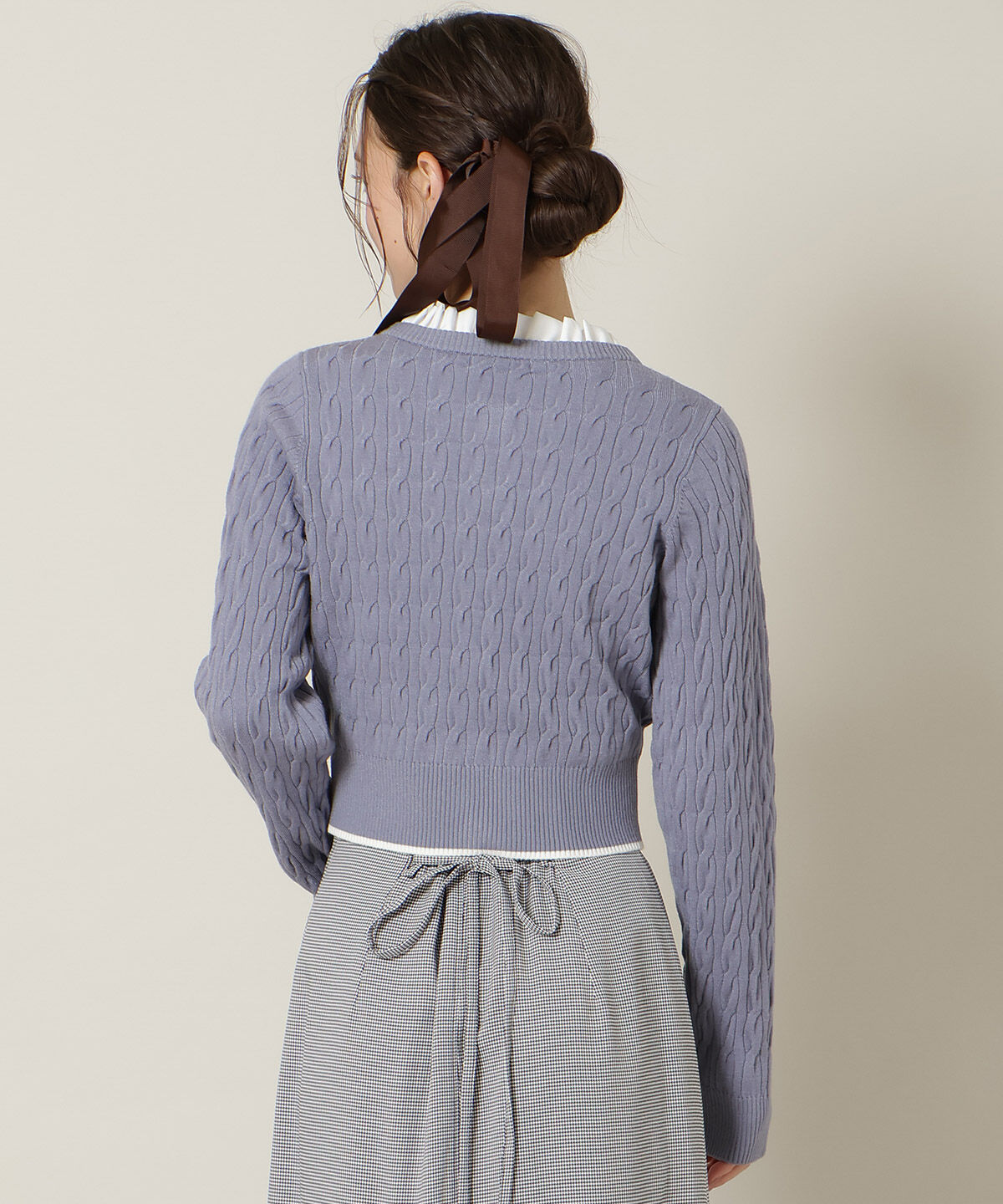 WILLSELECTION「フリルレイヤードケーブルニット」|ニット・セーター|