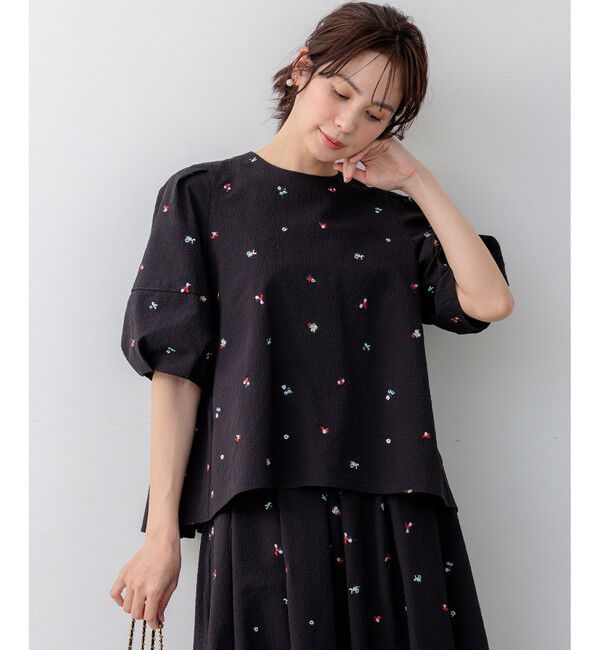 組曲「【WEB限定】ミニフラワーエンブロイダリー ブラウス」|シャツ・ブラウス|ブラック系7