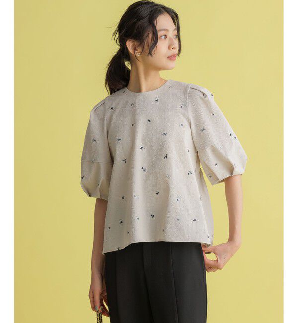 組曲「【WEB限定】ミニフラワーエンブロイダリー ブラウス」|シャツ・ブラウス|ベージュ系7