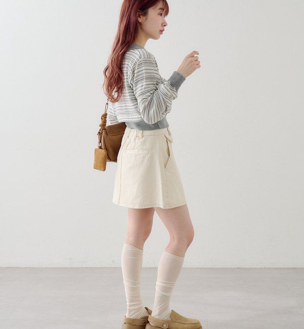  「ボーダーシアーポロニット」|ニット・セーター|