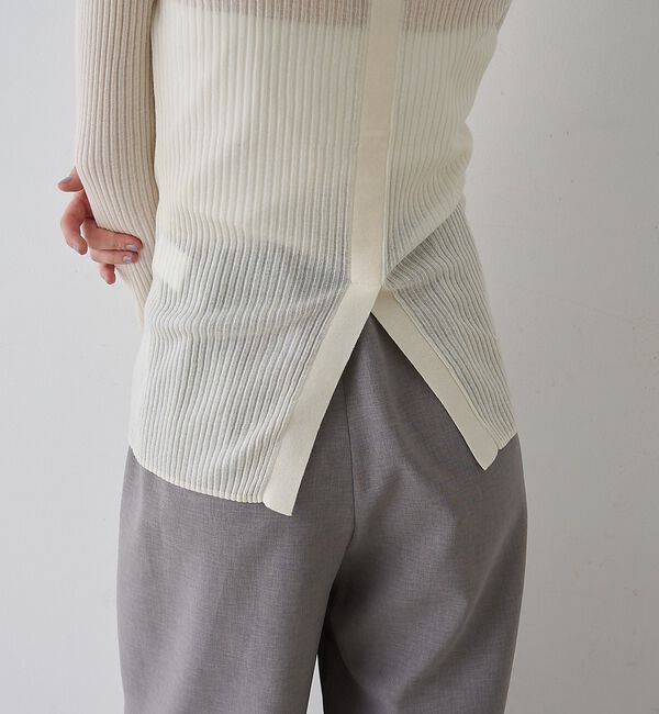 Rouge vif「防縮Wシアーポロリブニット」|ニット・セーター|