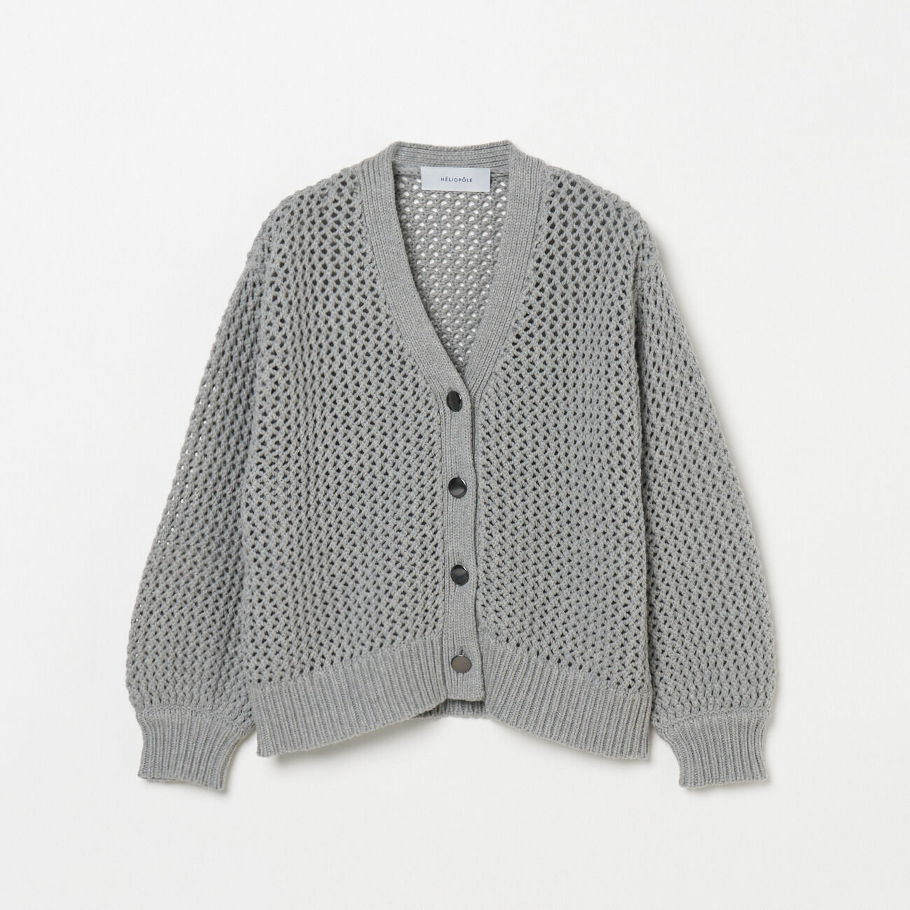 HELIOPOLE「HELIOPOLE MESH KNIT CARDIGAN」|ニット・セーター|ミディアムグレー