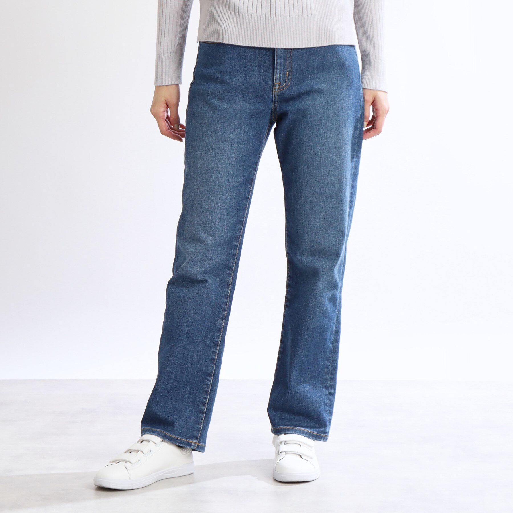 Reflect「【洗える】ストレートシルエットストレッチデニム」|デニム|