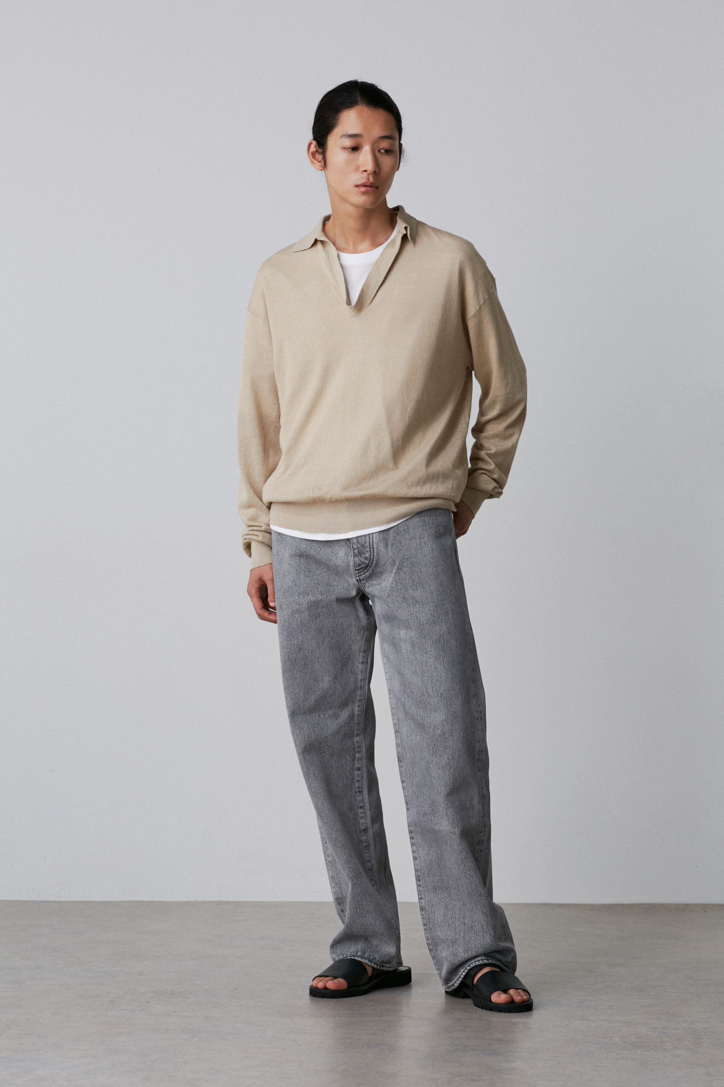 YLEVE 「YLEVE / LINEN COTTON SKIPPER KNIT PULL OVER」|ニット・セーター|