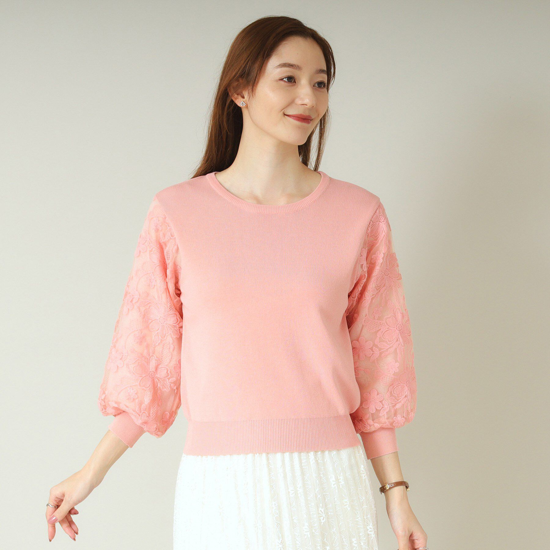 ITS&rsquo;DEMO「【通勤／手洗い可】袖レースニット」|ニット・セーター|
