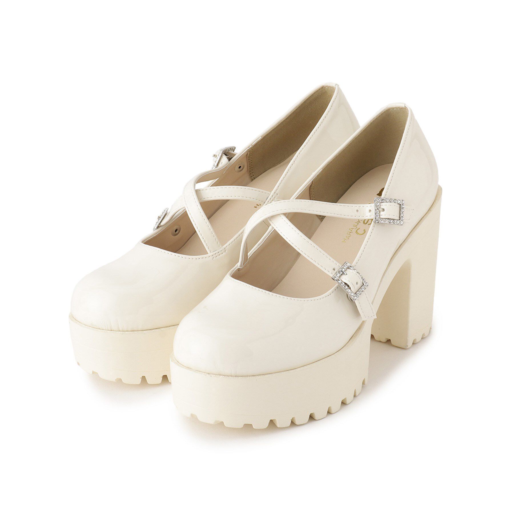 csT&P「厚底キラキラダブルストラップパンプス」|パンプス|アイボリー(204)