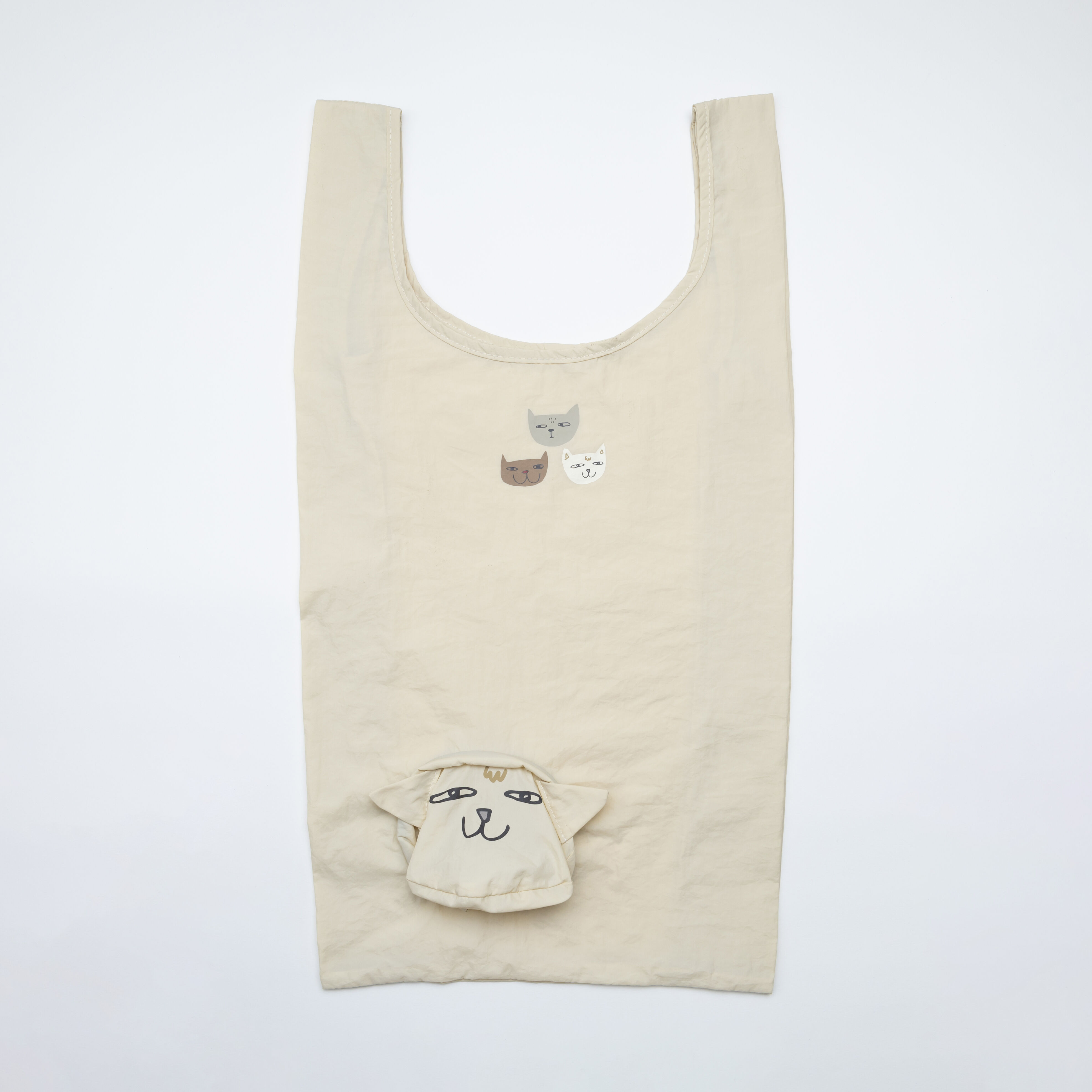  「THE THREE CATS フェイス巾着エコバッグ」|エコバッグ|IVO