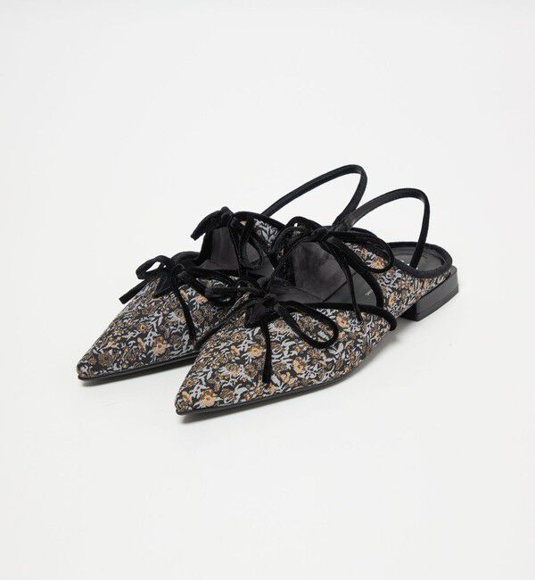 SY UNITED ARROWS「＜SY＞ポインテッド リボン バックベルト フラット15&uarr;」|パンプス|