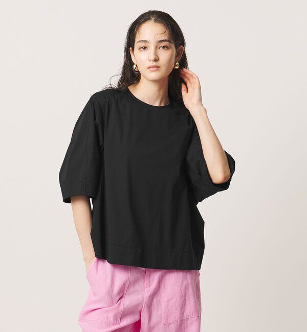 UNITED ARROWS「トリコット フォーム Tシャツ」|Tシャツ・カットソー|BLACK