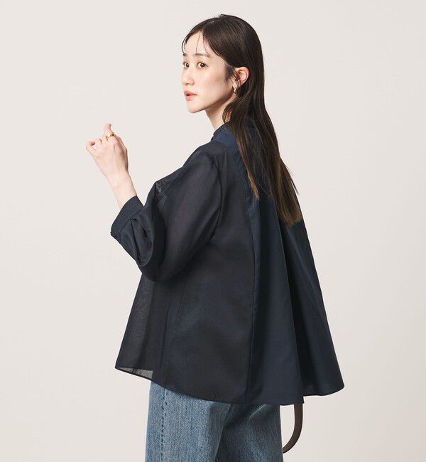 UNITED ARROWS「シアー コンビ フレア シャツ」|シャツ・ブラウス|