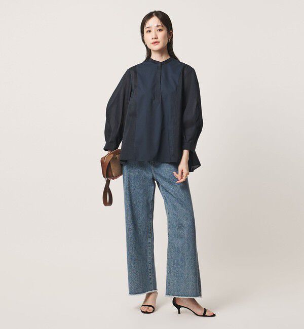 UNITED ARROWS「シアー コンビ フレア シャツ」|シャツ・ブラウス|