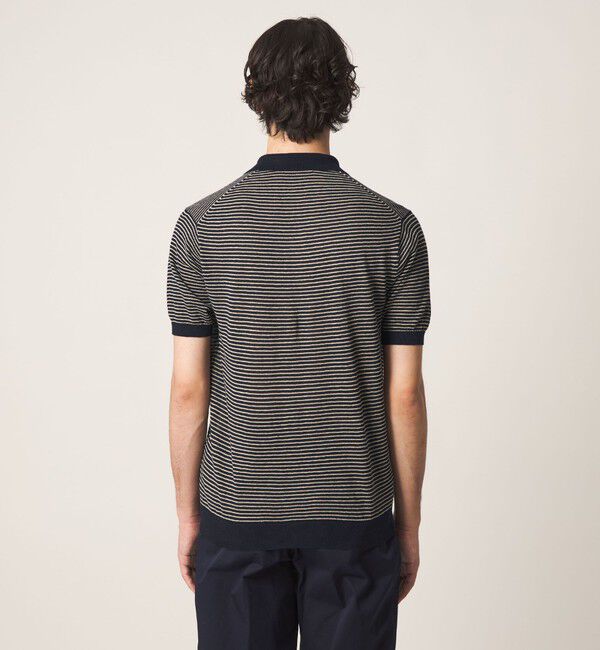 UNITED ARROWS「リネン/コットン ボーダー スキッパー ポロシャツ」|ポロシャツ|