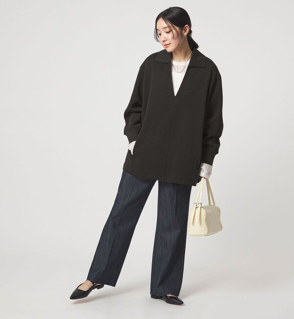 UNITED ARROWS green label relaxing「【WEB限定】＜at ease＞ダブルフェイス エリツキ プルオーバー カットソー」|Tシャツ・カットソー|