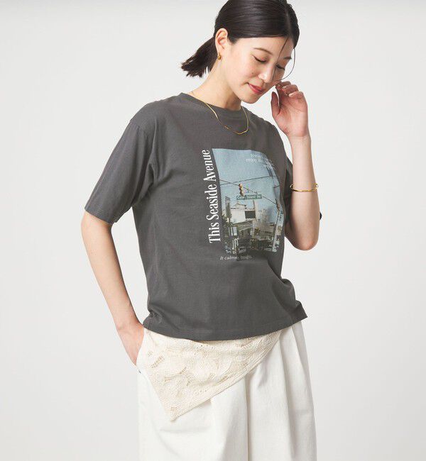 UNITED ARROWS green label relaxing「【WEB限定】＜at ease＞アソート フォトプリント ショートスリーブ カットソー」|Tシャツ・カットソー|