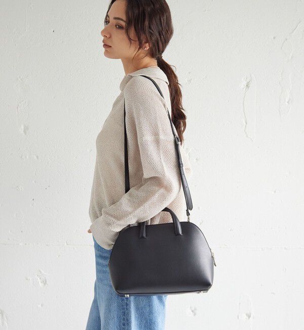 UNITED ARROWS green label relaxing「【WEB限定】2WAY ラウンド ボストンバッグ / ショルダーバッグ」|ショルダー・メッセンジャー|BLACK