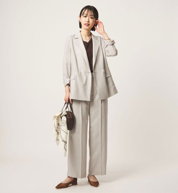 UNITED ARROWS green label relaxing「［size SHORT/TALLあり］ライト リネンライク ストレート パンツ UVカット 通気性」|スラックス|