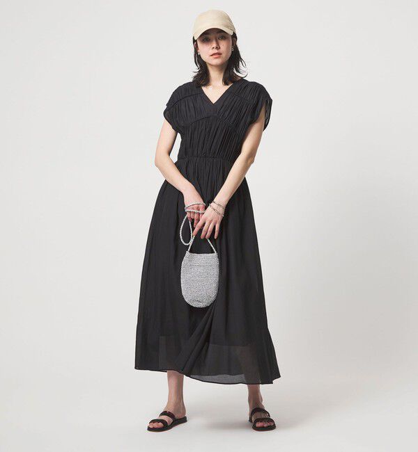 UNITED ARROWS green label relaxing「ティアード ギャザー ワンピース」|ワンピース|BLACK