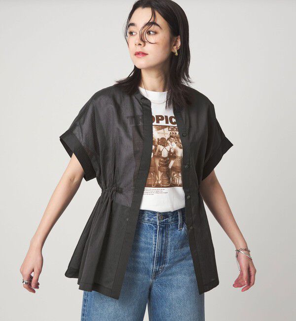 UNITED ARROWS green label relaxing「【結論シリーズ】ギャザーハイウエストブラウス［size SHORTあり］」|シャツ・ブラウス|