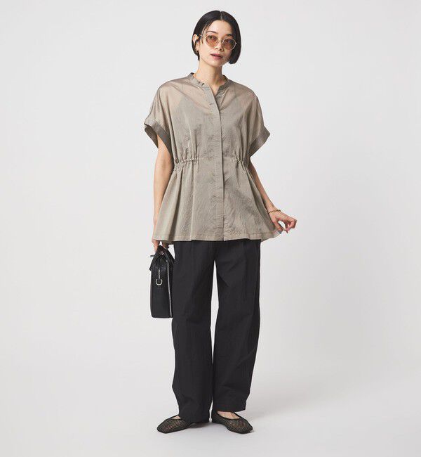 UNITED ARROWS green label relaxing「【結論シリーズ】ギャザーハイウエストブラウス［size SHORTあり］」|シャツ・ブラウス|