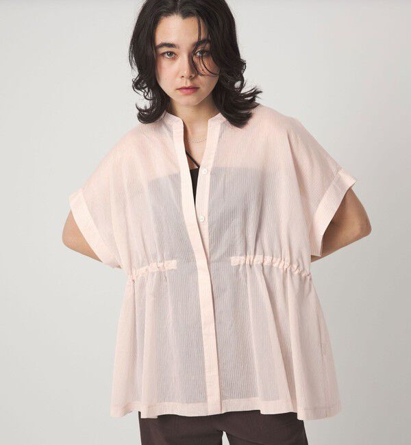 UNITED ARROWS green label relaxing「【結論シリーズ】ギャザーハイウエストブラウス［size SHORTあり］」|シャツ・ブラウス|