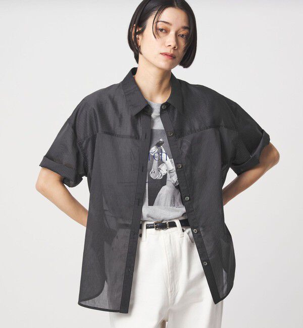 UNITED ARROWS green label relaxing「【結論シリーズ】リボンハイウエストシャツ［size SHORTあり］」|シャツ・ブラウス|