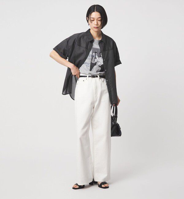 UNITED ARROWS green label relaxing「【結論シリーズ】リボンハイウエストシャツ［size SHORTあり］」|シャツ・ブラウス|