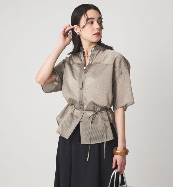 UNITED ARROWS green label relaxing「【結論シリーズ】リボンハイウエストシャツ［size SHORTあり］」|シャツ・ブラウス|