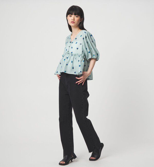 EMMEL REFINES「＜EMMEL REFINES＞EM フラワープリント パフスリーブ ブラウス」|シャツ・ブラウス|