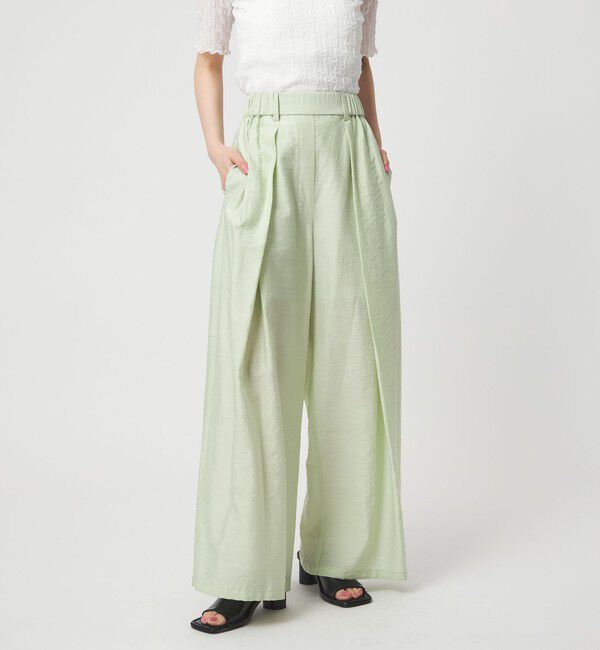 EMMEL REFINES「＜EMMEL REFINES＞EM マーブルローン イージーパンツ」|チノ|LIME