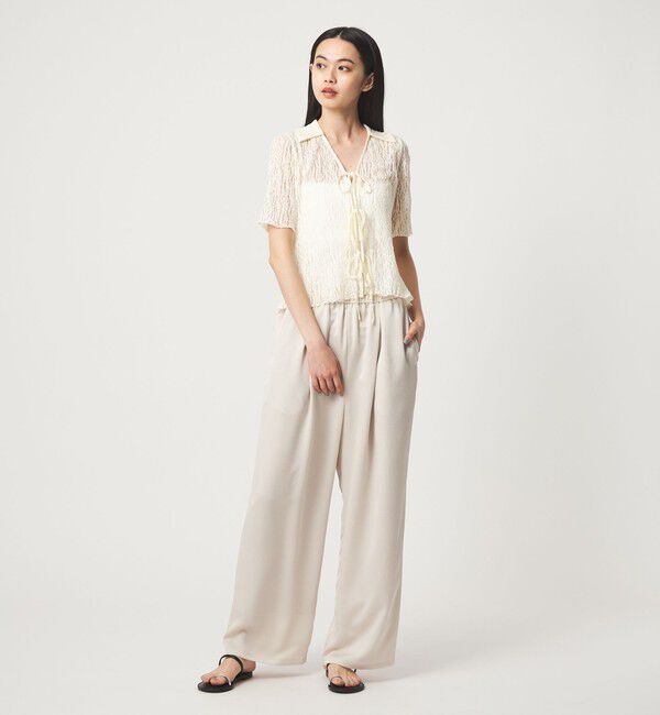 EMMEL REFINES「＜EMMEL REFINES＞カットレース リボン トップス」|Tシャツ・カットソー|