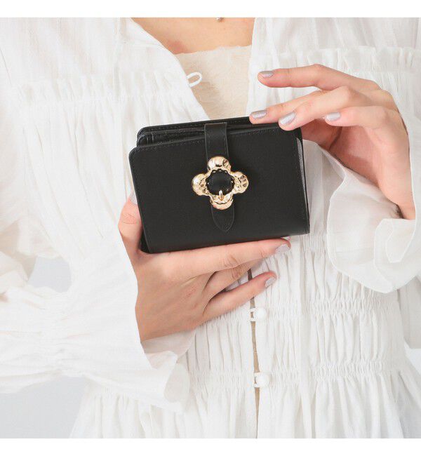 Ray BEAMS 「【WEB限定】Hashibami / 花バックル ウォレット」|財布|BLACK