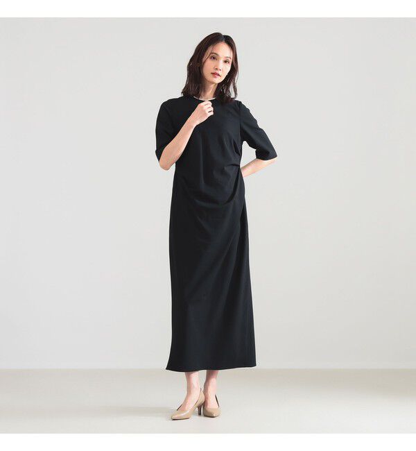 Demi-Luxe BEAMS 「アシンメトリー タック バイアス ワンピース」|ワンピース|BLACK