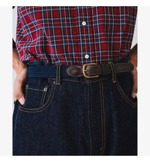 BEAMS PLUS「BEAMS PLUS / Leather Tab Cotton Belt」|ベルト|