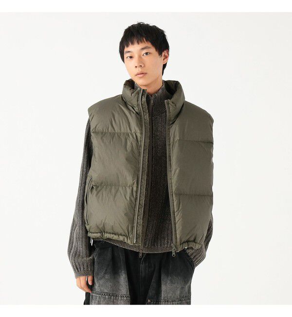 BEAMS「リラックスフィット フェード スタンド フルジップ ニット」|ニット・セーター|