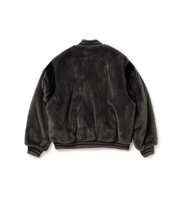 BEAMS「ワイドフィット フェイクファー バーシティ ジャケット」|ブルゾン・スタジャン|