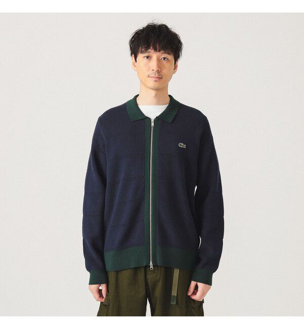 BEAMS「【別注】LACOSTE / ジップ カーディガン」|ニット・セーター|