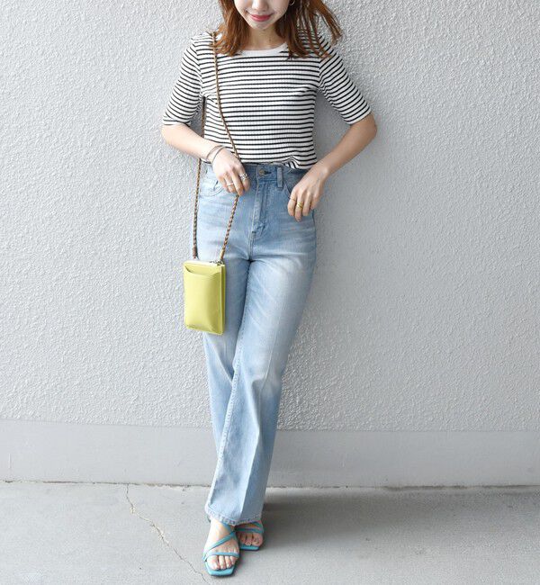 SHIPS any「SHIPS any:〈ウォッシャブル〉テレコ ハーフ スリーブ TEE」|Tシャツ・カットソー|