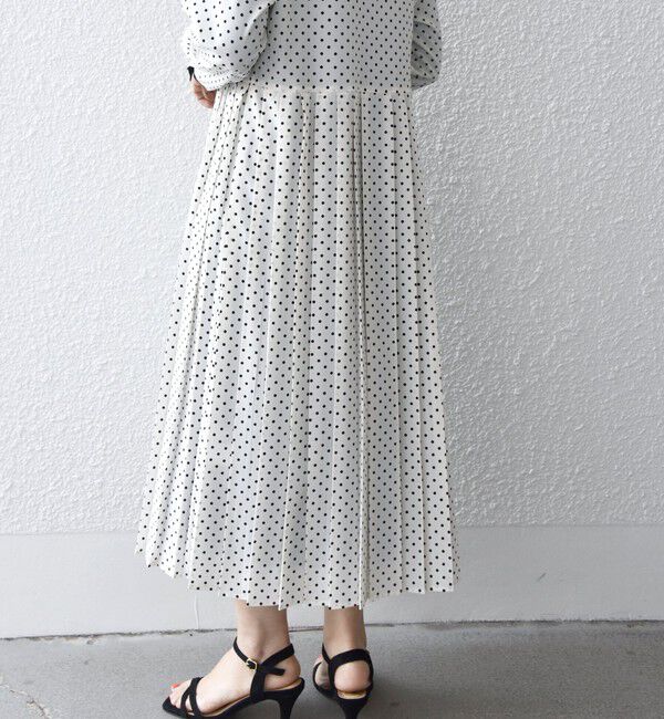 SHIPS any「SHIPS any:〈洗濯機可能〉ジョーゼット プリーツ バイカラー ワンピース」|ワンピース|