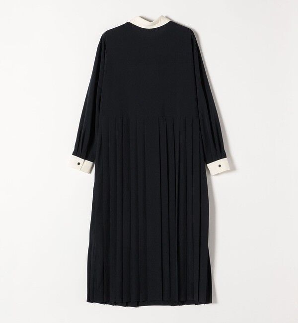 SHIPS any「SHIPS any:〈洗濯機可能〉ジョーゼット プリーツ バイカラー ワンピース」|ワンピース|