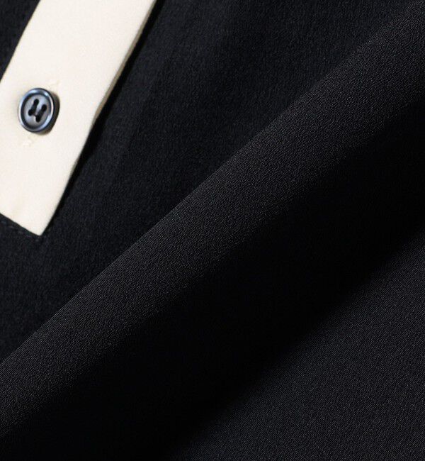 SHIPS any「SHIPS any:〈洗濯機可能〉ジョーゼット プリーツ バイカラー ワンピース」|ワンピース|